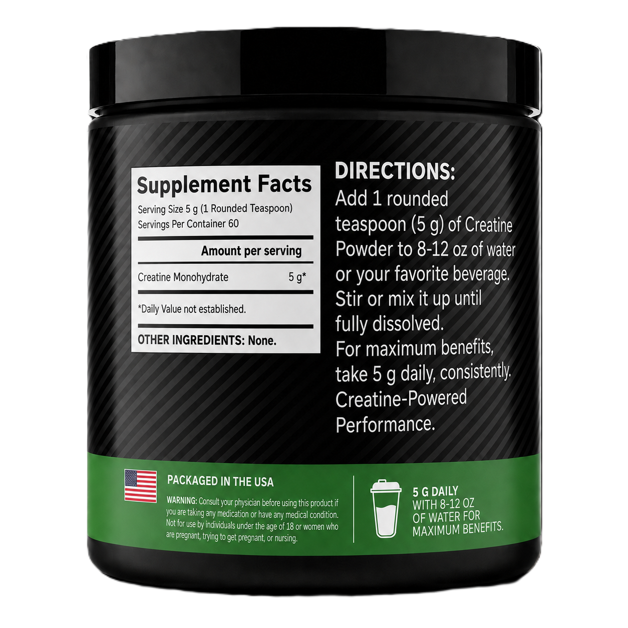 Envy Micronized Creatine Powder — supplement facts